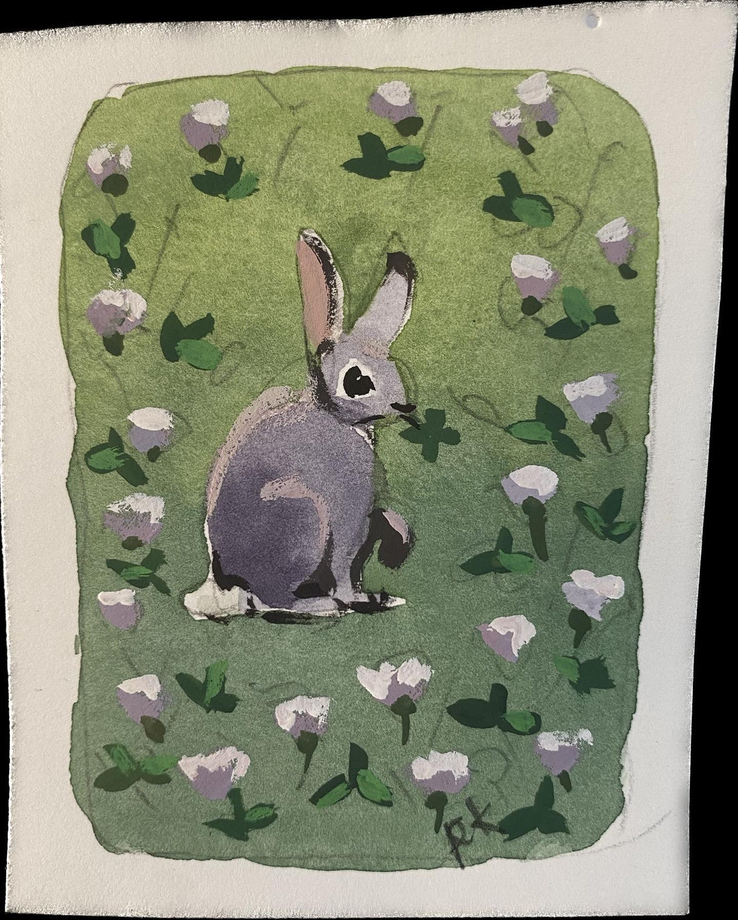 SOLD Original Gouache Painting, Rabbit