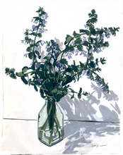 Load image into Gallery viewer, Flowers in a Vase with Shadows—Still Life Gouache Painting
